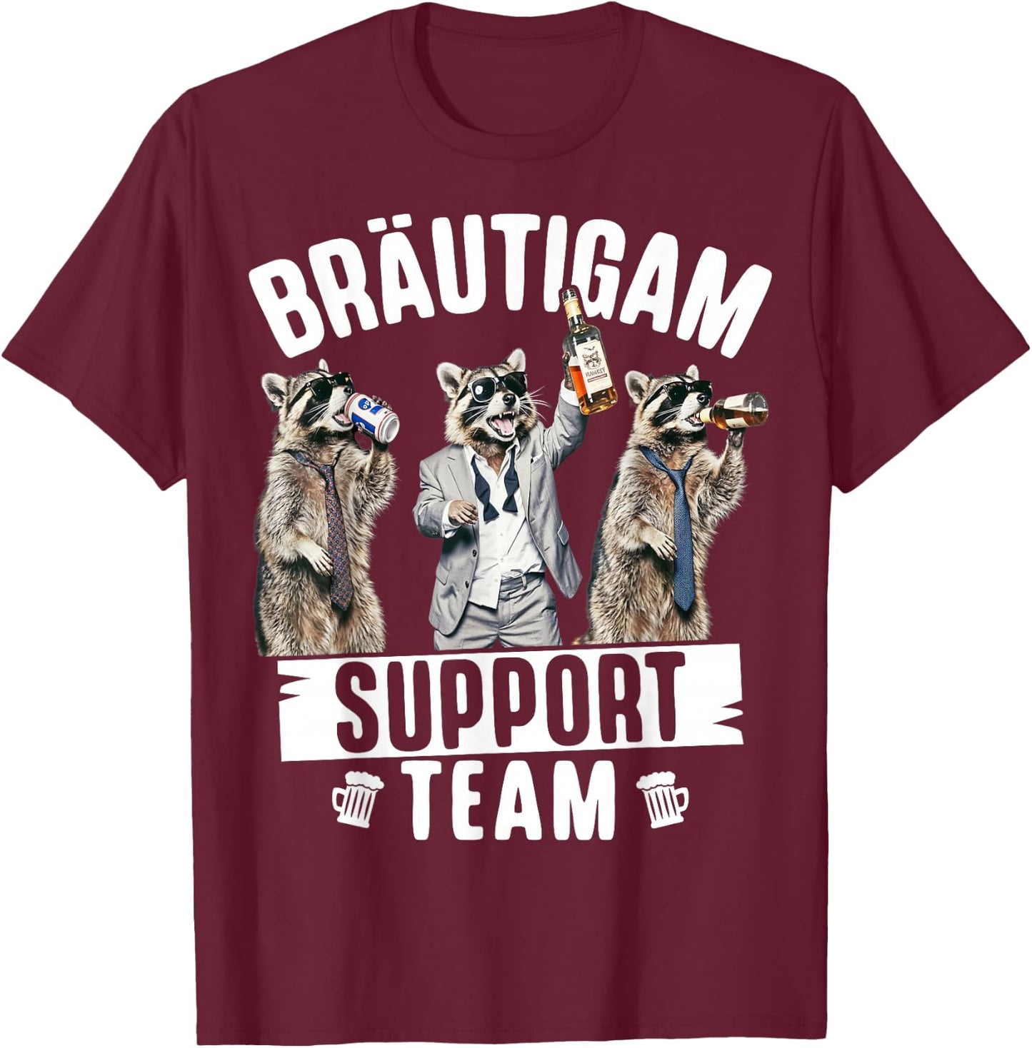 Junggesellenabschied Männer JGA Poltern Polterabend T-Shirt - T-Shirt | Maroon