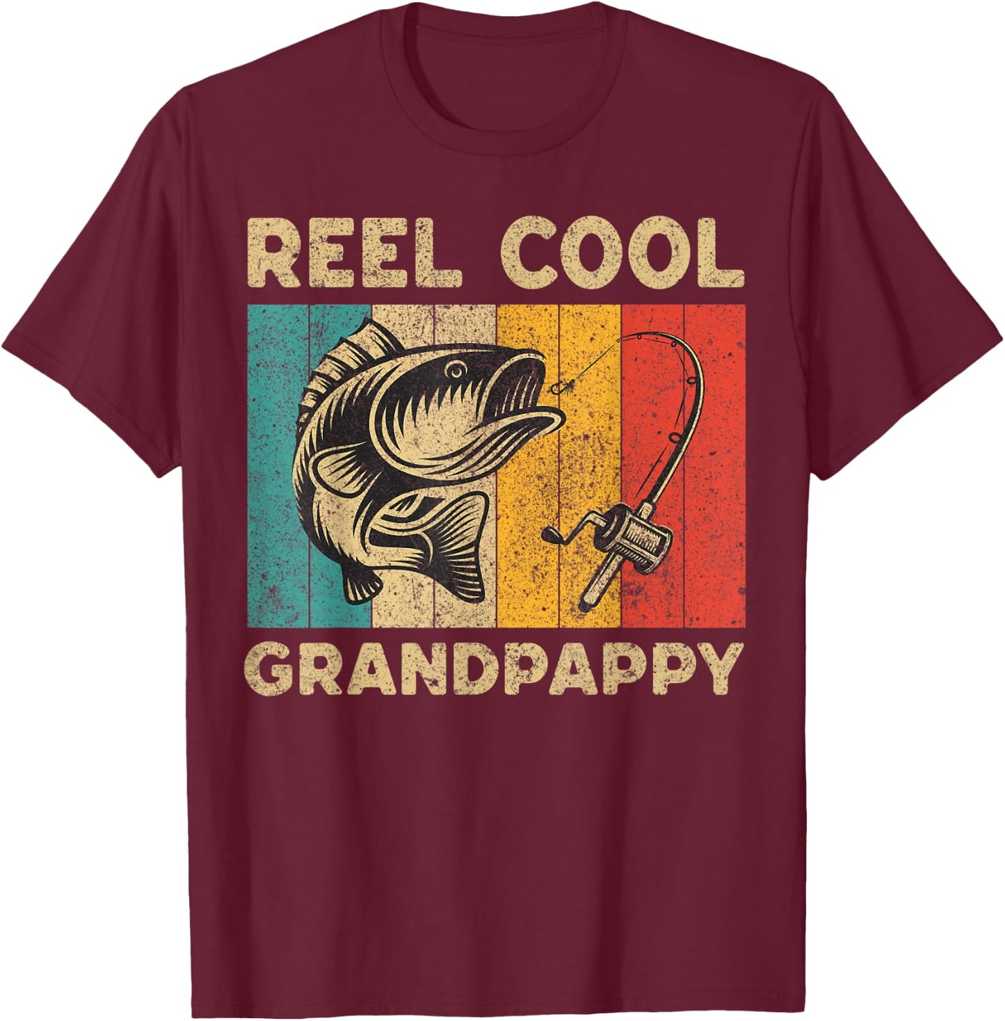 Father's Day Present Funny Fishing Reel Cool Grandpappy T-Shirt - T-Shirt | Maroon
