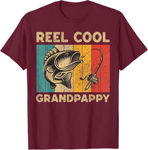Father's Day Present Funny Fishing Reel Cool Grandpappy T-Shirt - T-Shirt | Maroon
