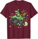 Boys Monster Truck T-rex St Patricks Day Dinosaur Kids Cute T-Shirt - T-Shirt | Maroon