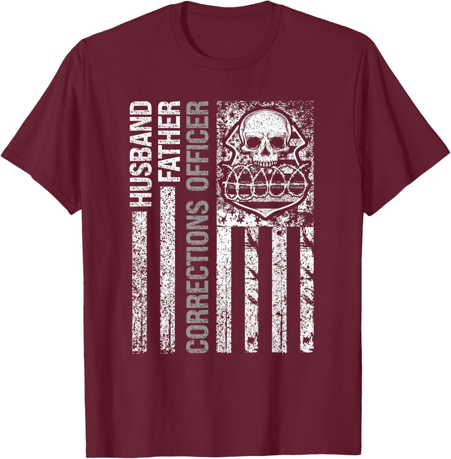 Husband Father Corrections Officer Correctional Officer T-Shirt - T-Shirt | Maroon
