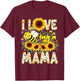 I Love Being A Mama Sunflower Leopard Bee Mom Mothers Day T-Shirt - T-Shirt | Maroon