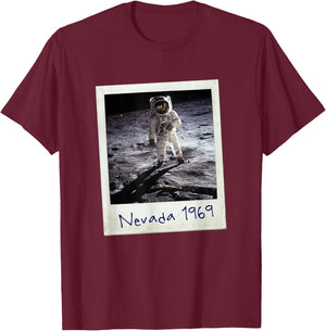Fake Moon Landing Conspiracy Theory Shirt Area 51 Hoax T-Shirt - T-Shirt | Maroon