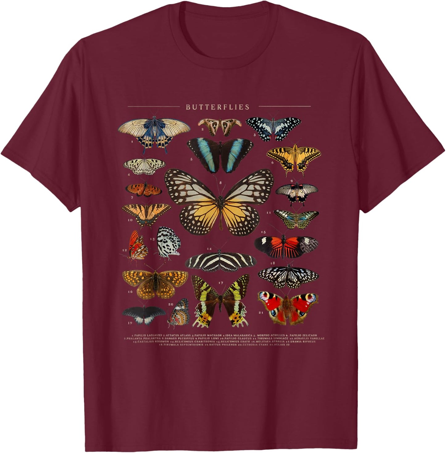 Butterfly Monarch Butterflies Colorful T-Shirt - T-Shirt | Maroon