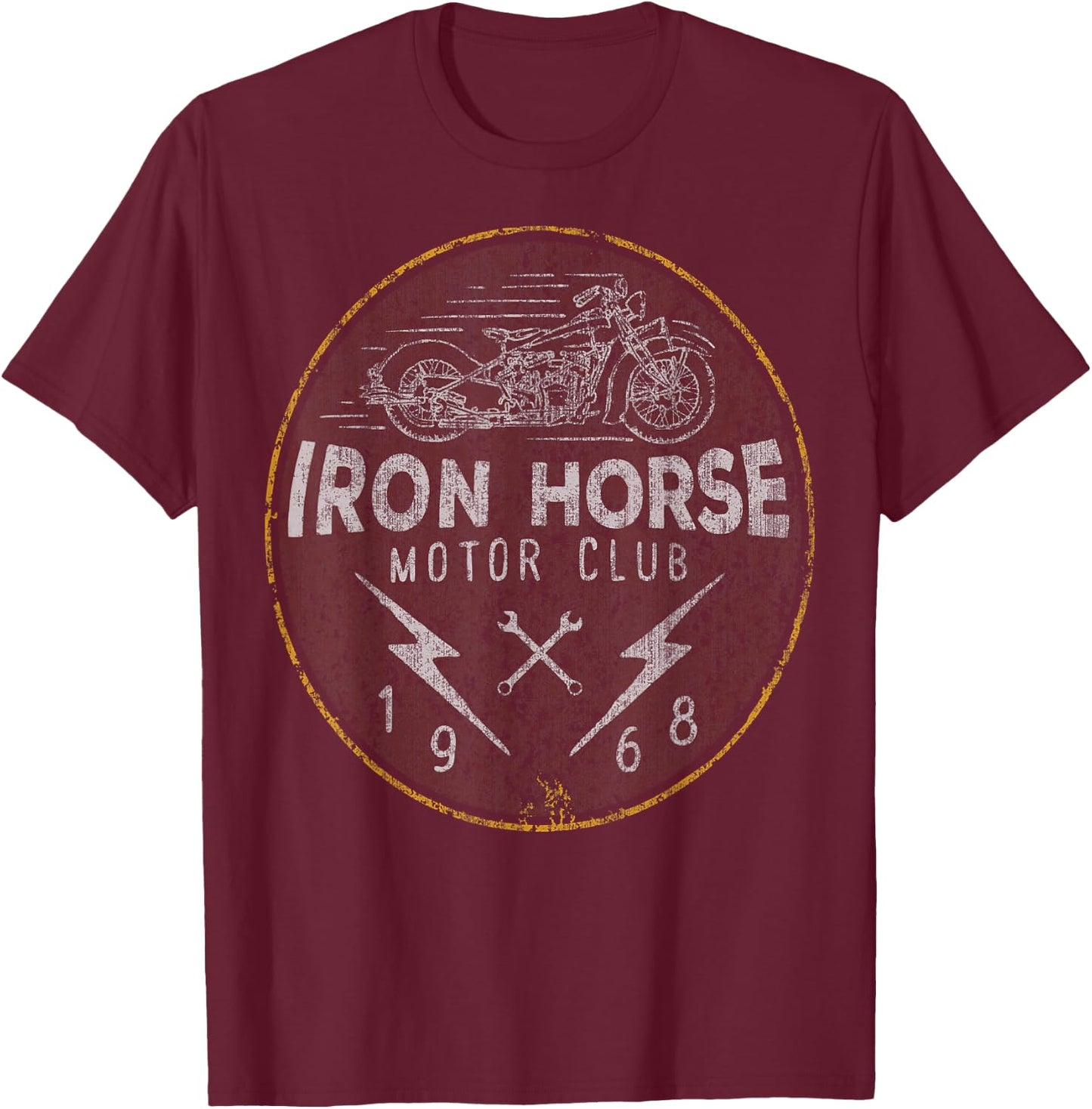 Iron Horse Motor Club 1968 Red Vintage T-Shirt - T-Shirt | Maroon