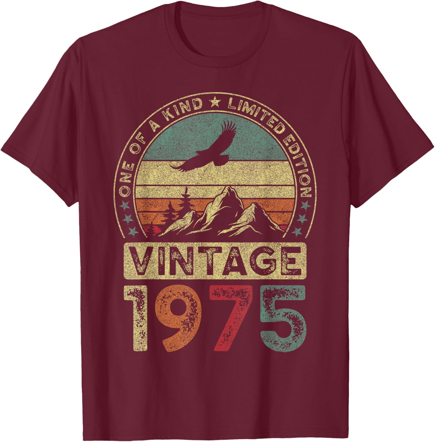Vintage 1975, Limitierte Auflage, 51. Geburtstag, 51 Jahre T-Shirt - T-Shirt | Maroon