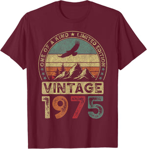 Vintage 1975, Limitierte Auflage, 51. Geburtstag, 51 Jahre T-Shirt - T-Shirt | Maroon