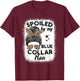 Spoiled By My Blue Collar Man Messy Bun T-Shirt - T-Shirt | Maroon