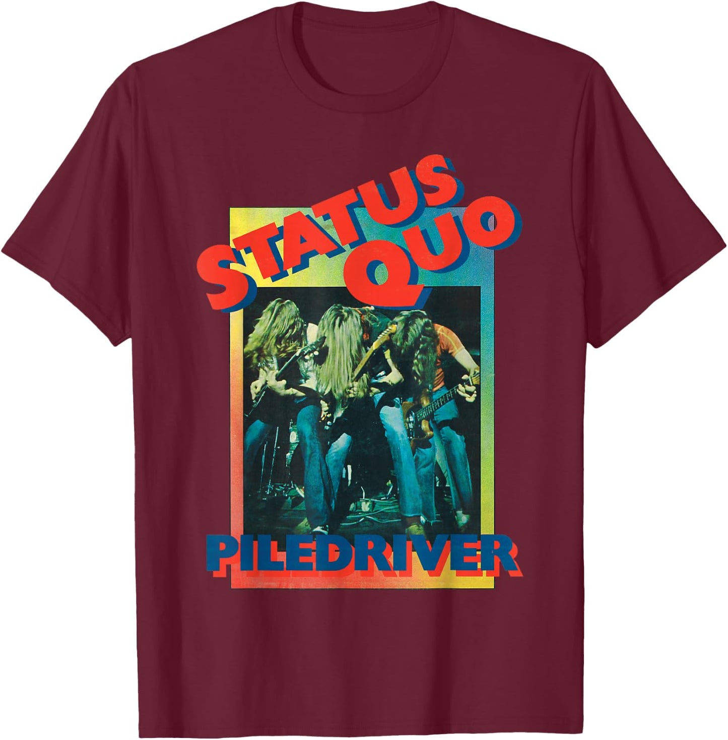 Status Quo Piledriver Gradient T-Shirt - T-Shirt | Maroon