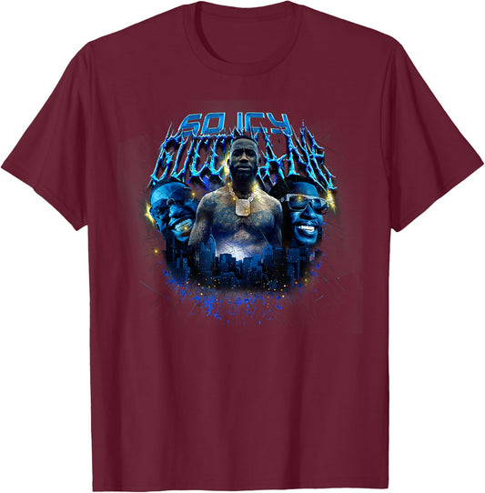 Gucci Mane Collage , black T-Shirt - T-Shirt | Maroon