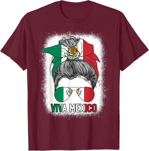 Mexico Independence Day Viva Mexican Pride Hispanic Flag T-Shirt - T-Shirt | Maroon