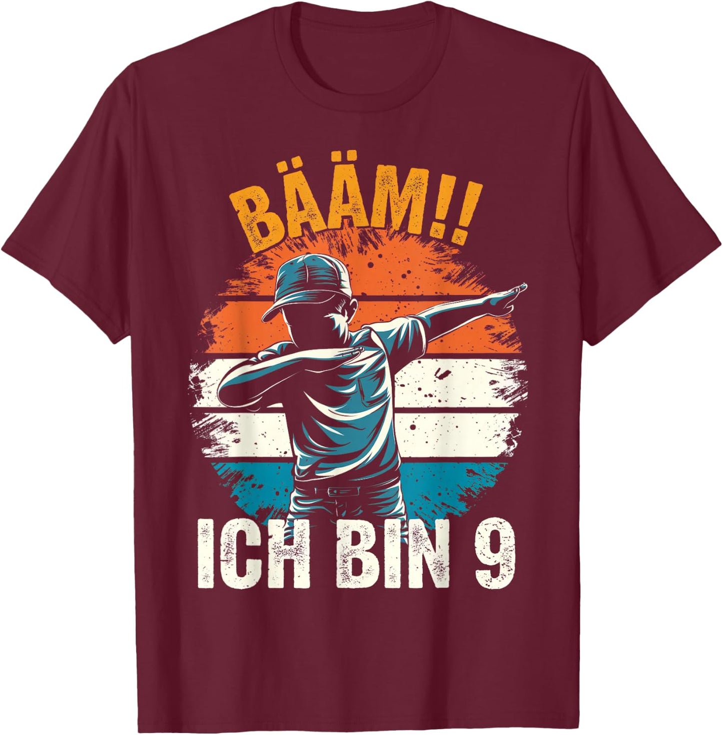 9th Birthday Boy Girl 9 Years 2015 Funny Gift , black T-Shirt - T-Shirt | Maroon