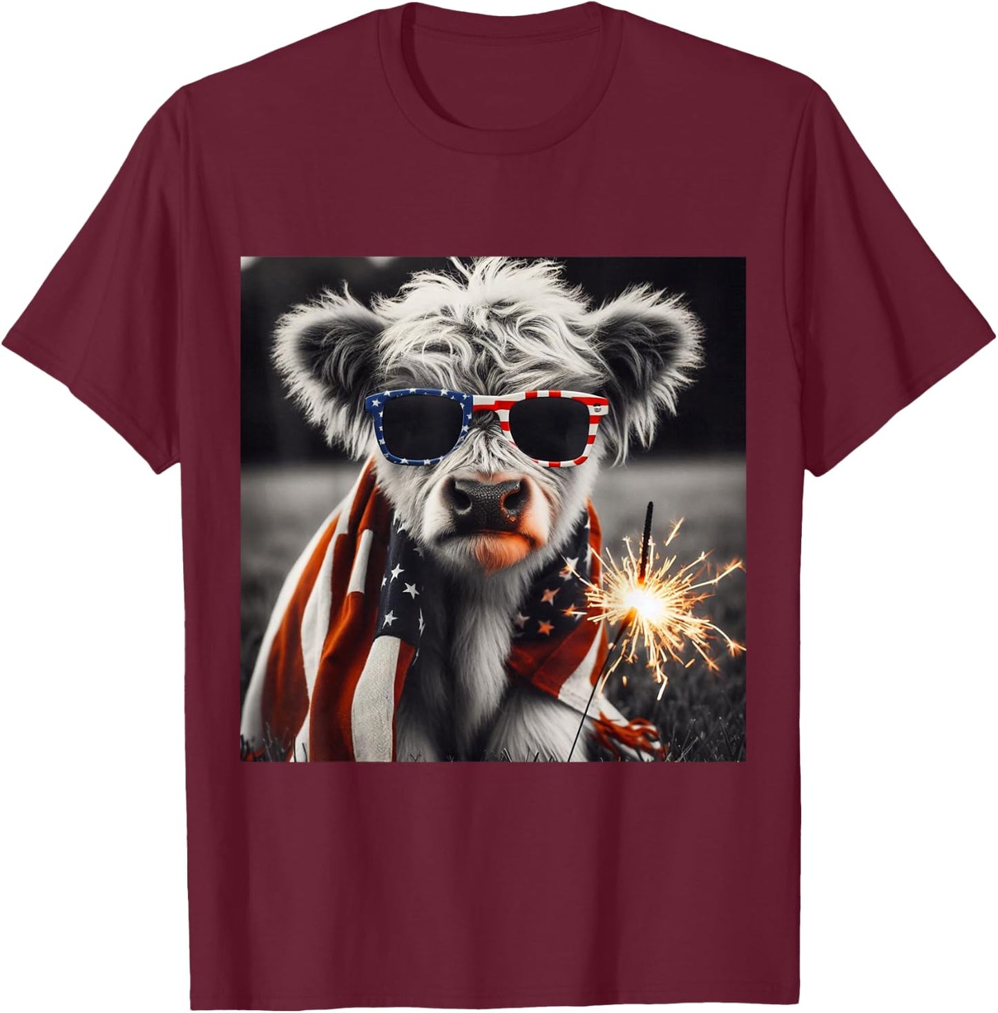 American Baby Cow 4th of July T-Shirt - T-Shirt | Maroon