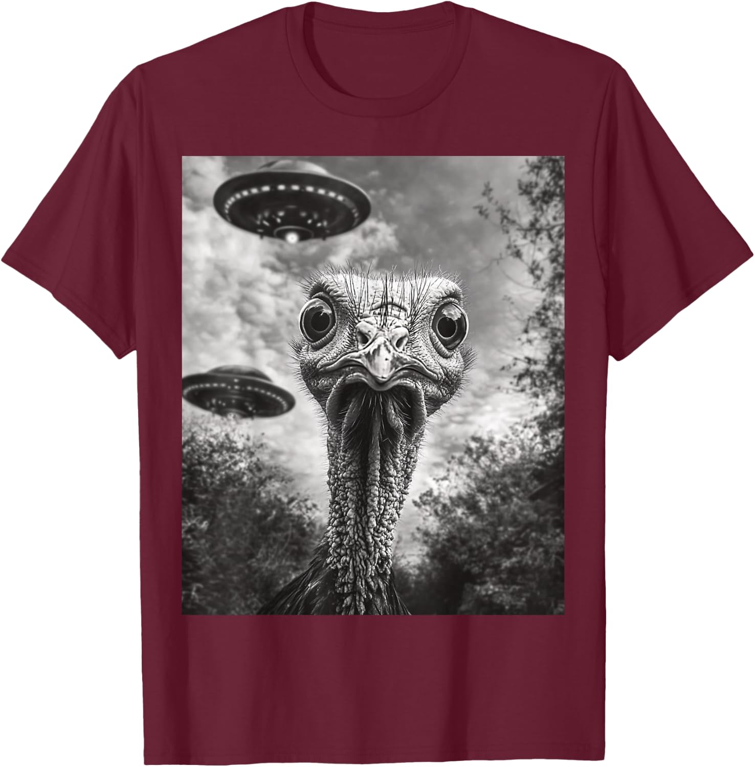 Funny Turkey Selfie UFO Thanksgiving T-Shirt - T-Shirt | Maroon