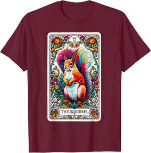 Psychic Tarot Card Squirrel Lover Stuff Mystic Squirrel T-Shirt - T-Shirt | Maroon