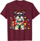 Miniature Schnauzer Dog Lovers Reindeer Christmas Lights T-Shirt - T-Shirt | Maroon