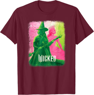 Wicked Elphaba & Glinda Tonal , black T-Shirt - T-Shirt | Maroon