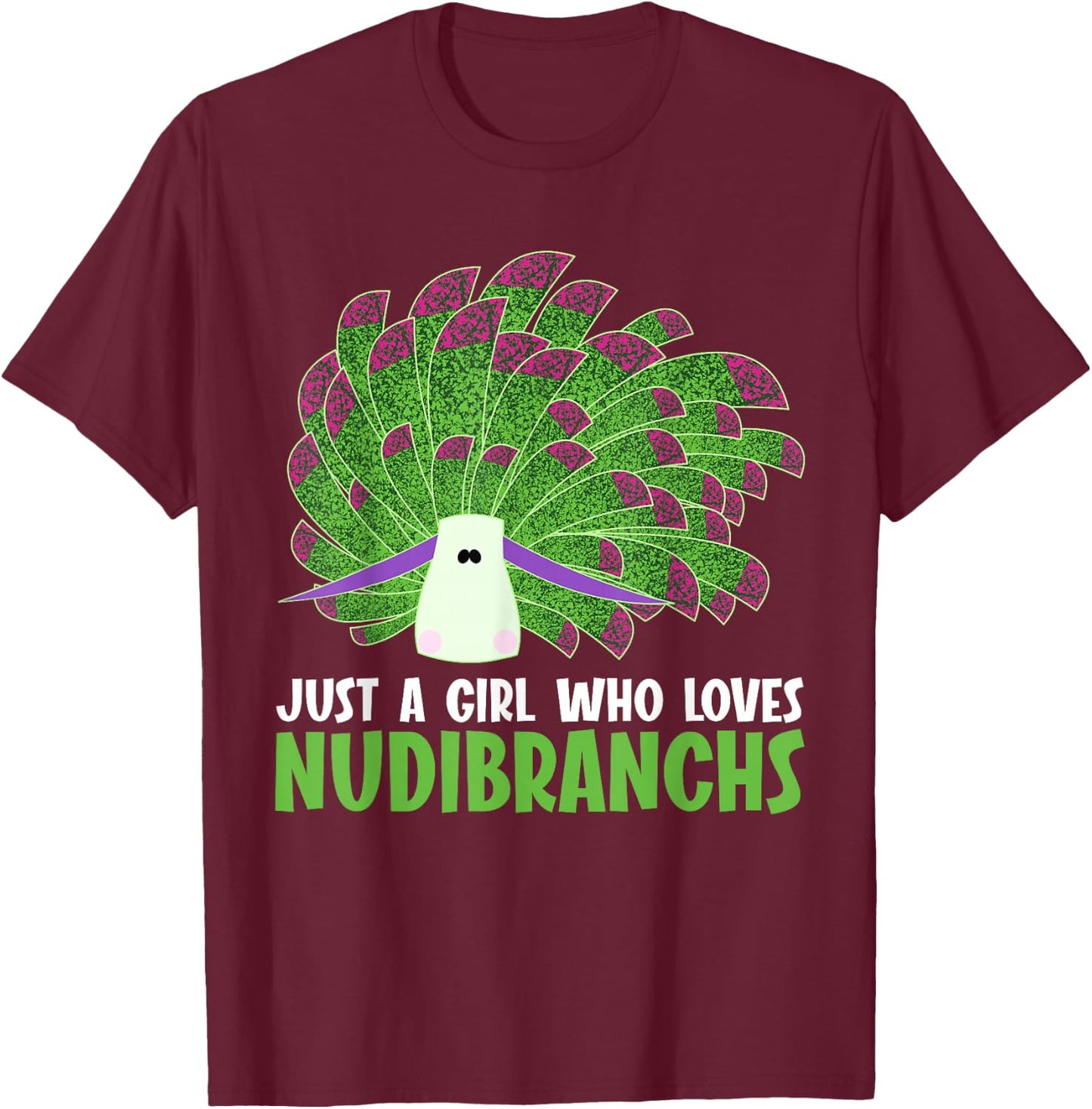 Costasiella kuroshimae leaf sheep Nudibranchs Nudibranch T-Shirt - T-Shirt | Maroon