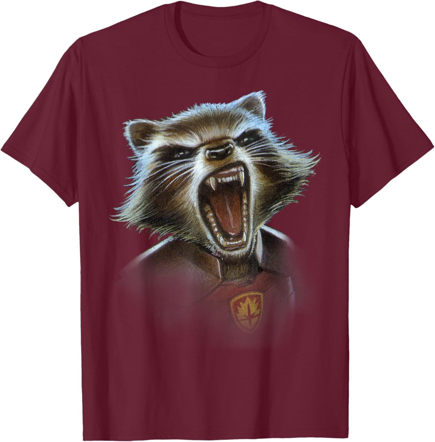 Marvel Guardians of the Galaxy Rocket Face Closeup T-Shirt - T-Shirt | Maroon