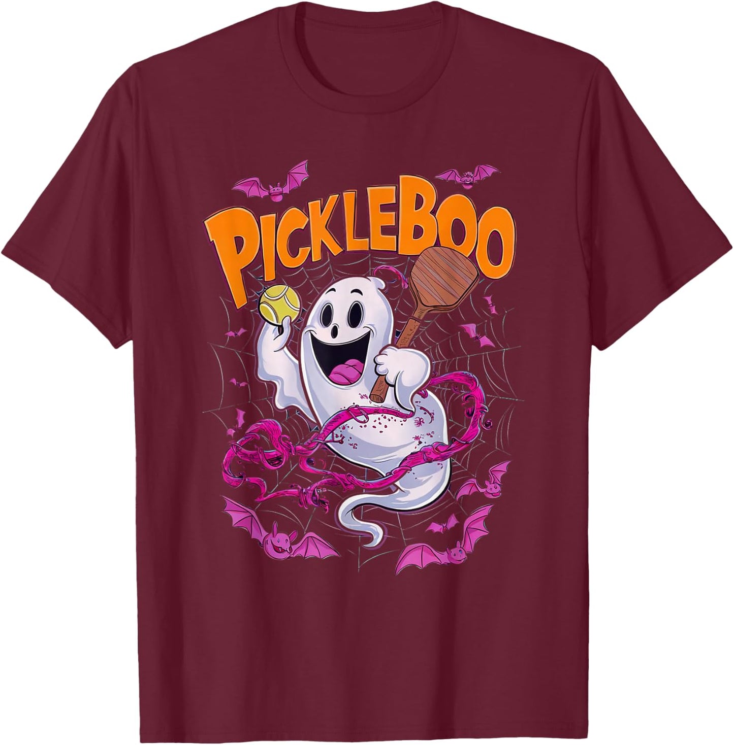 Pickleboo Funny Halloween Pickleball Costume T-Shirt - T-Shirt | Maroon