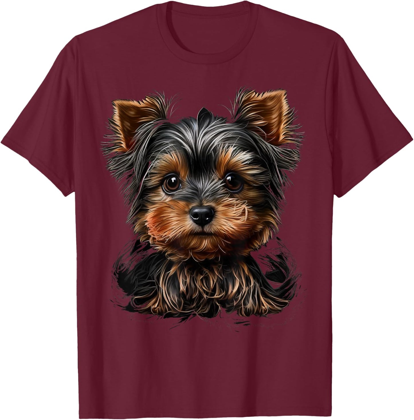 Cute Yorkshire Terrier Dog on Yorkshire Terrier Lover Women Kids T-Shirt - T-Shirt | Maroon