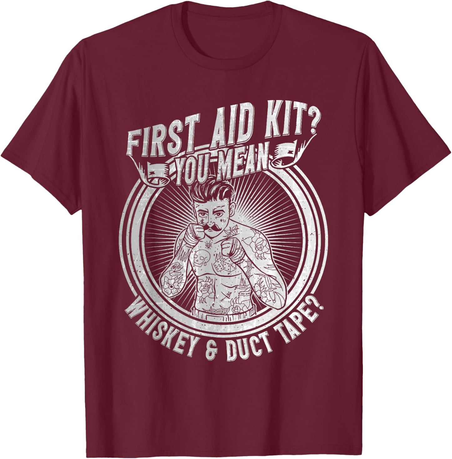 Bare Knuckle Boxing Outfit Old School Boxer MMA Fighter T-Shirt - T-Shirt | Maroon