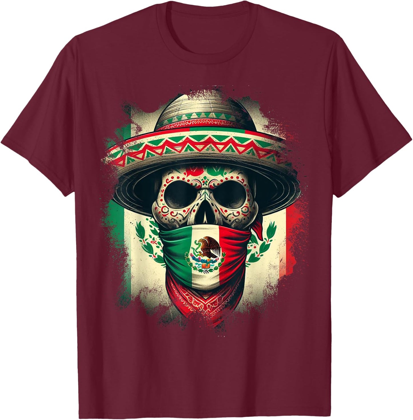 Mexico Cinco De Mayo Tijuana Pride Mexican T-Shirt - T-Shirt | Maroon