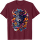 Bison Wildlife Nature Colorful Bison T-Shirt - T-Shirt | Maroon