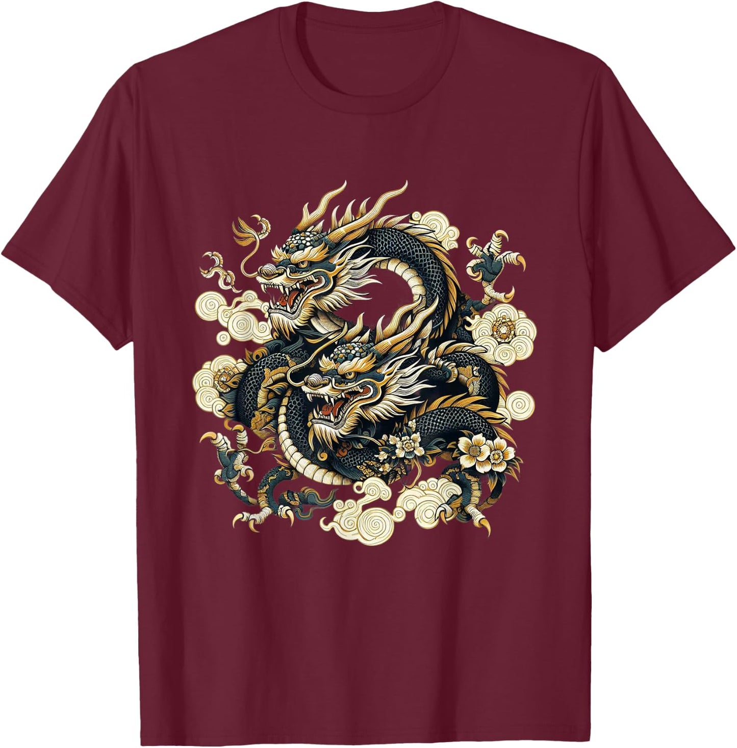 Dragon Aesthetic Japanese Culture Tokyo inspired asian T-Shirt - T-Shirt | Maroon