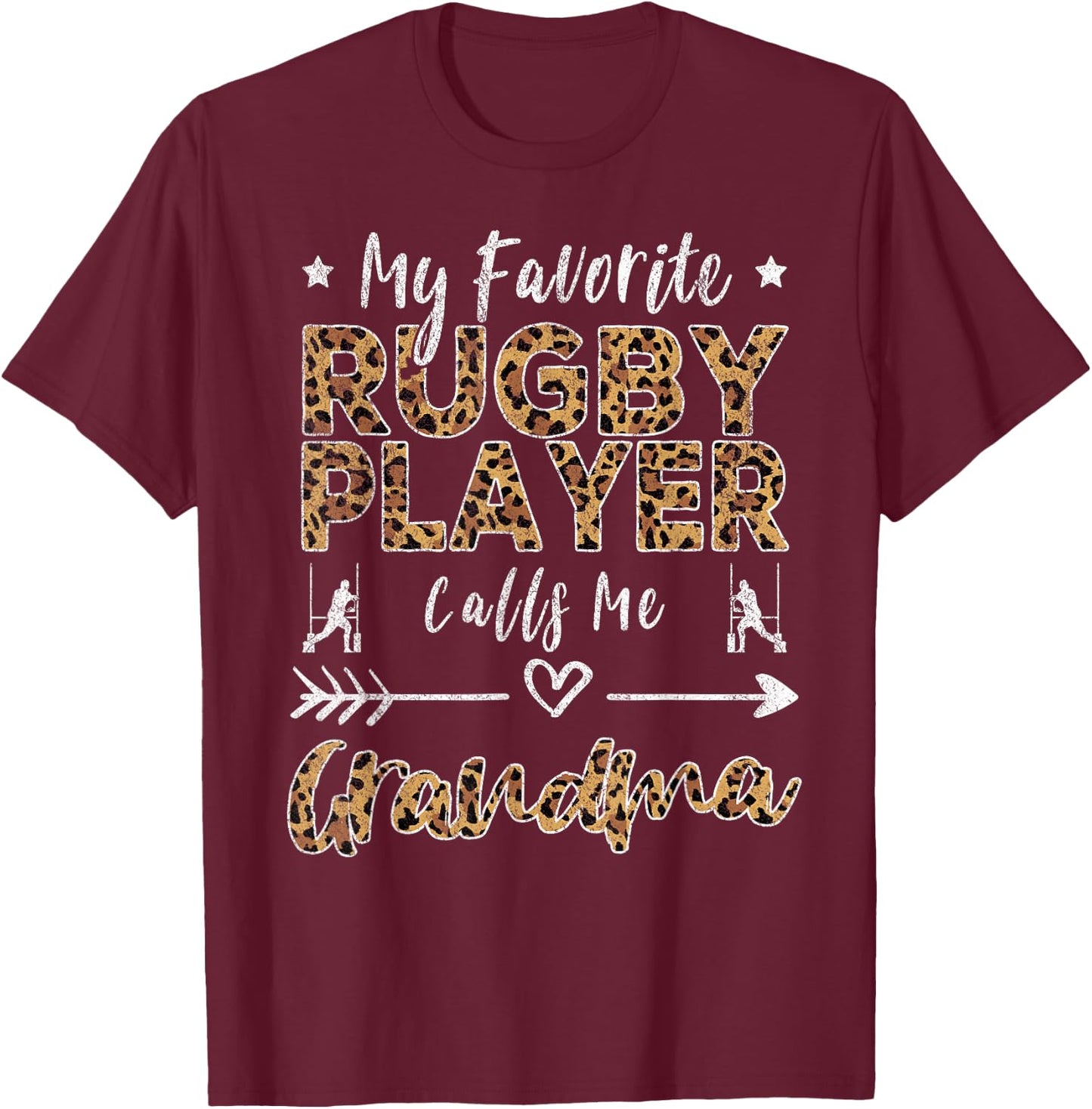 My Favorite Rugby Player Calls Me Grandma Mother's Day T-Shirt - T-Shirt | Maroon