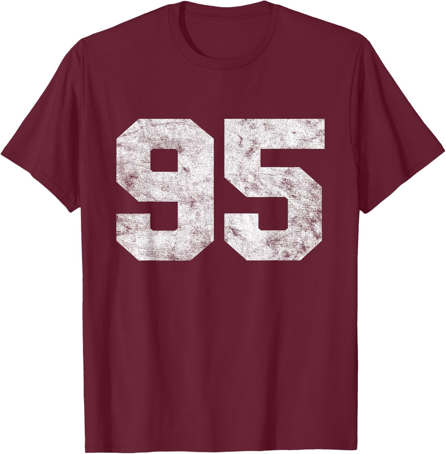 Vintage Lucky Number 95 Birthday Sports Player Team Athlete T-Shirt - T-Shirt | Maroon