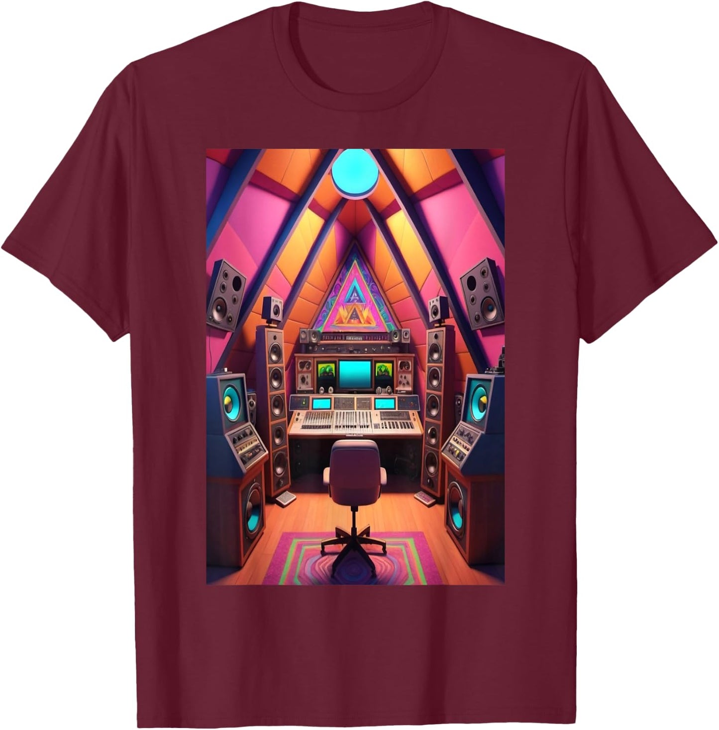 Psychedelic Sound Engineer Audio Engineer Recording Studio T-Shirt - T-Shirt | Maroon