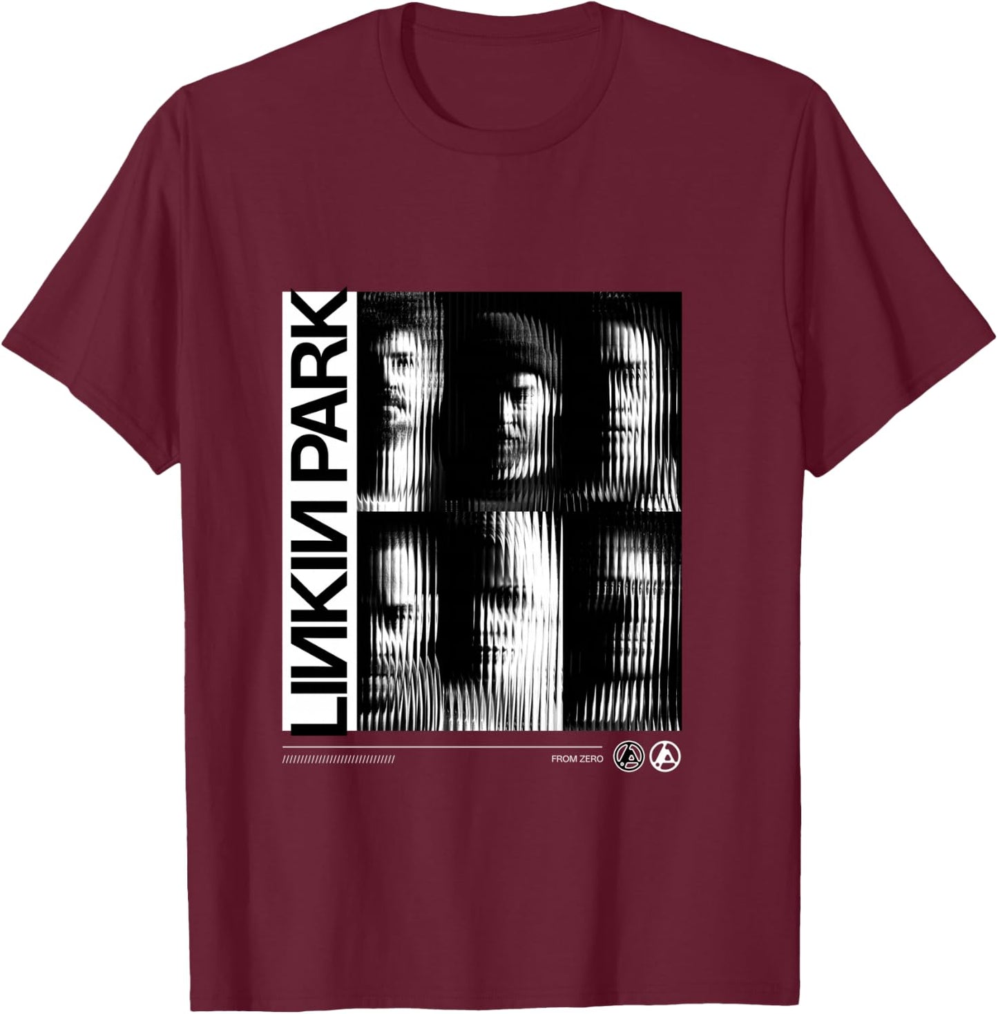Photo of the Linkin Park Group, Black, S T-Shirt - T-Shirt | Maroon