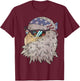 Biker Eagle Flag Bandana Firework Shades T-Shirt - T-Shirt | Maroon