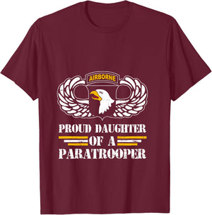 Proud Daughter Of 101st Airborne Division US Veteran T-Shirt - T-Shirt | Maroon