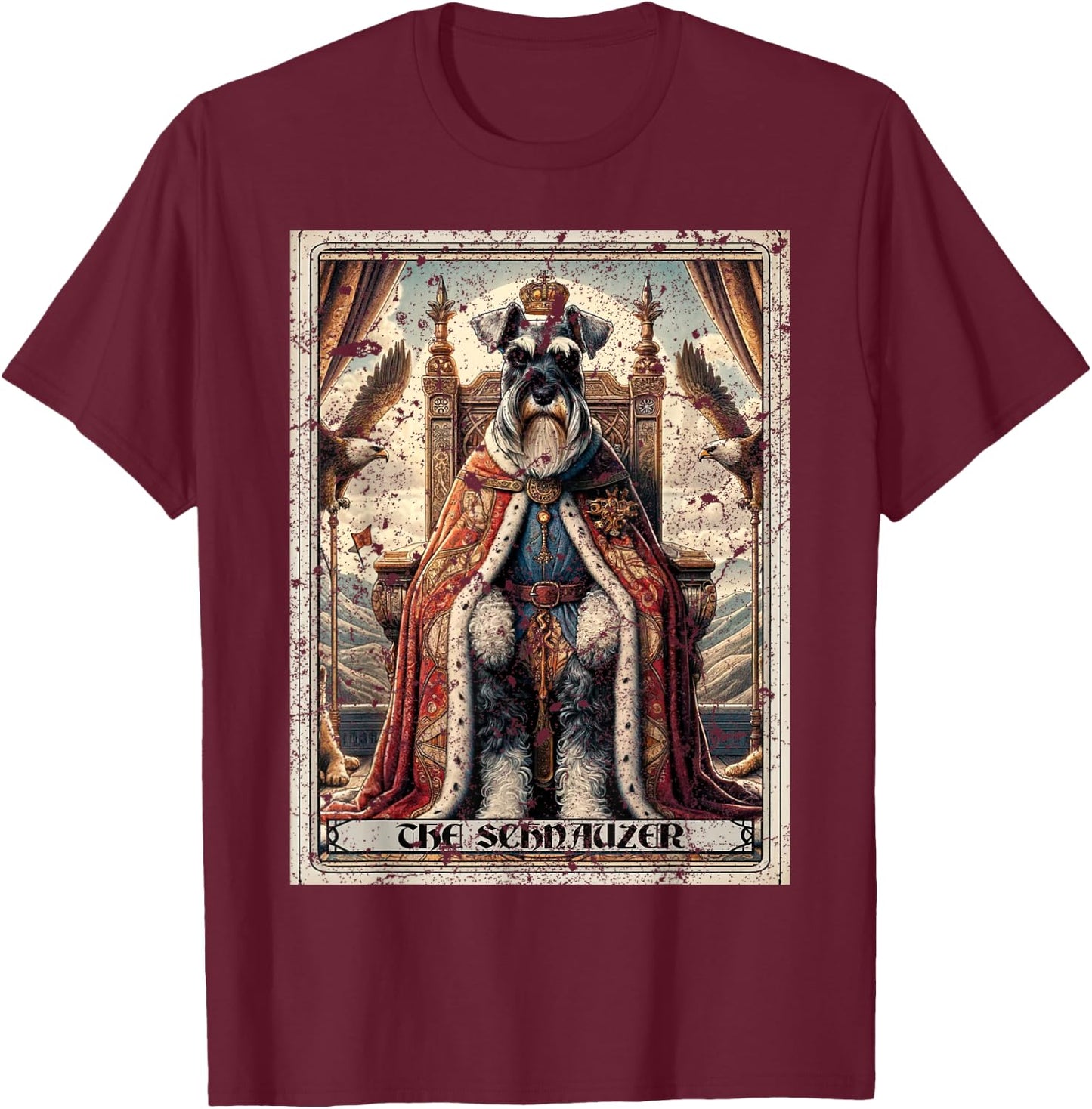 A Schnauzer Tarot Card Dog T-Shirt - T-Shirt | Maroon