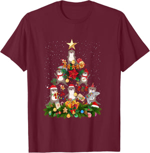 Otter Xmas Tree Ornaments Zookeepers Christmas River Otter T-Shirt - T-Shirt | Maroon