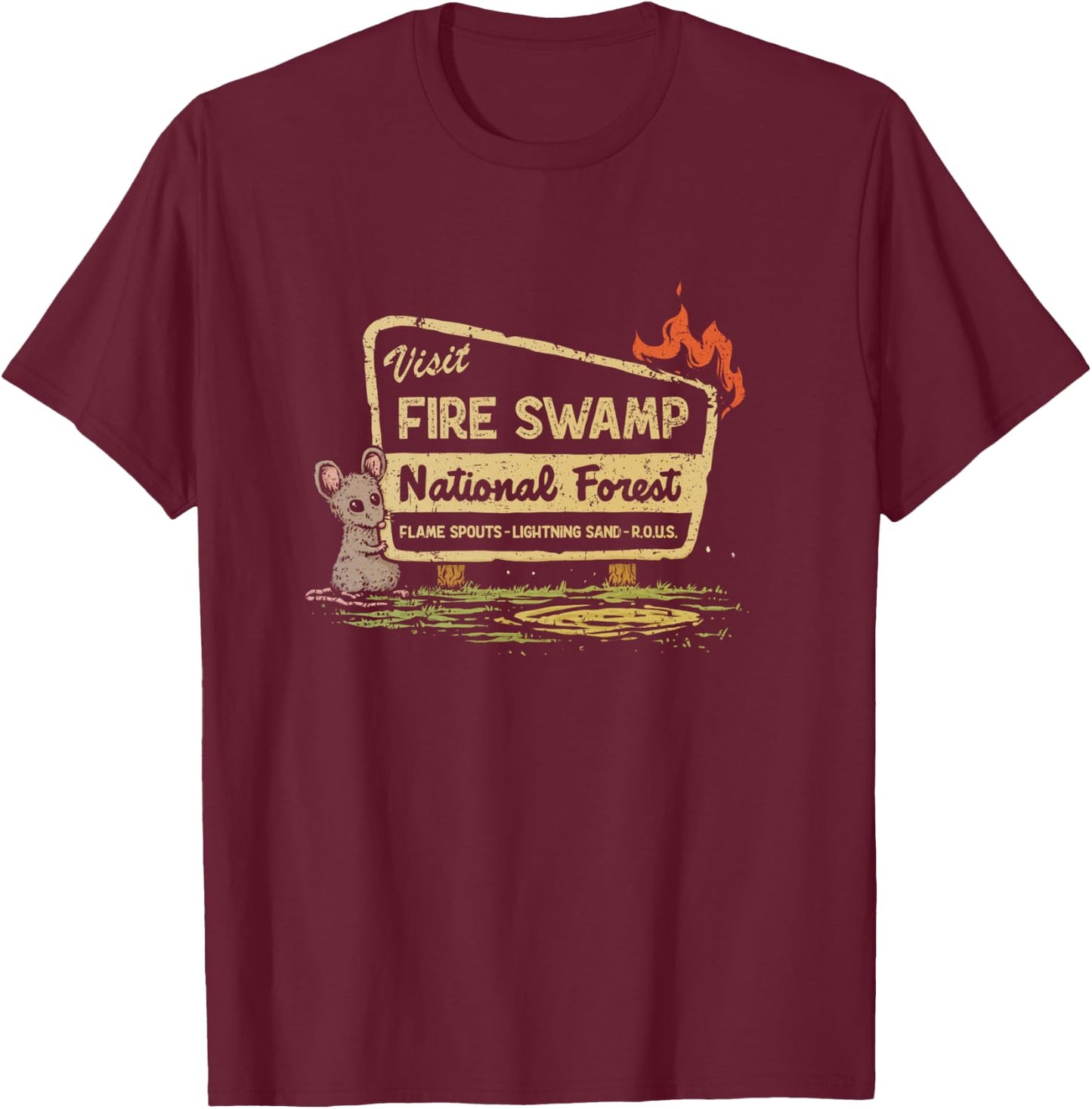 Fire Swamp National Forest T-Shirt - T-Shirt | Maroon