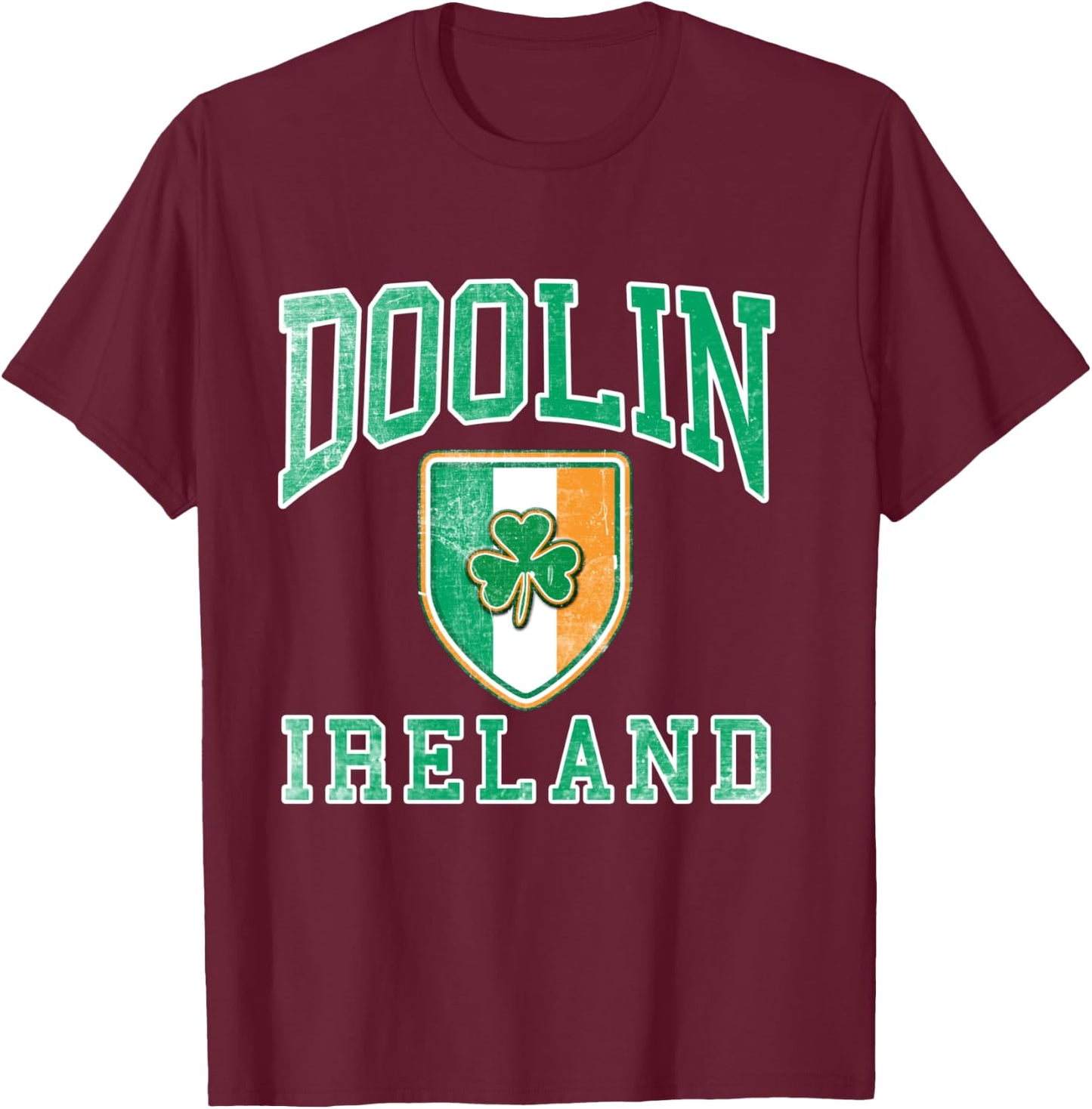 DOOLIN Irland Distressed Irish Pride Langarmshirt T-Shirt - T-Shirt | Maroon
