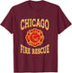 Retro Fire Department Chicago Firefighter Flag Rescue T-Shirt - T-Shirt | Maroon