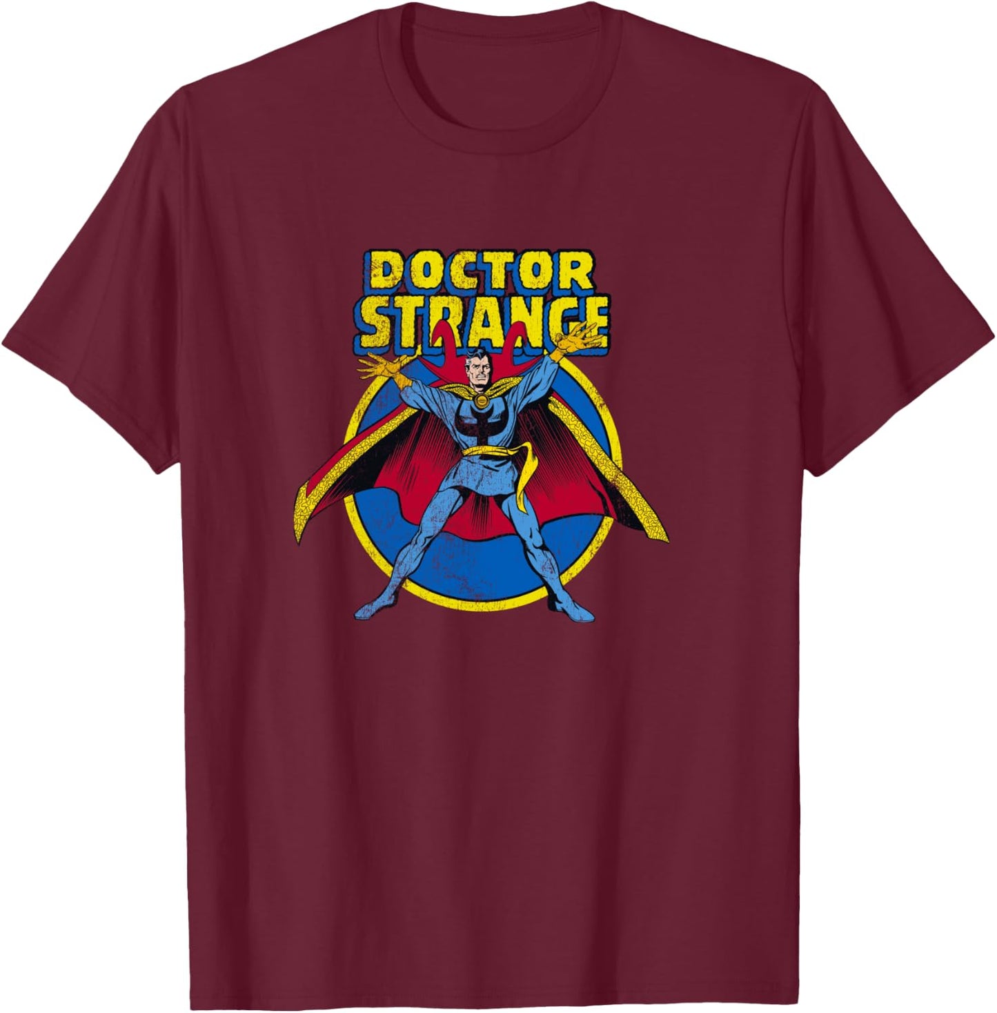 Marvel Comics Retro Doctor Strange Vintage Sorcerer Logo T-Shirt - T-Shirt | Maroon