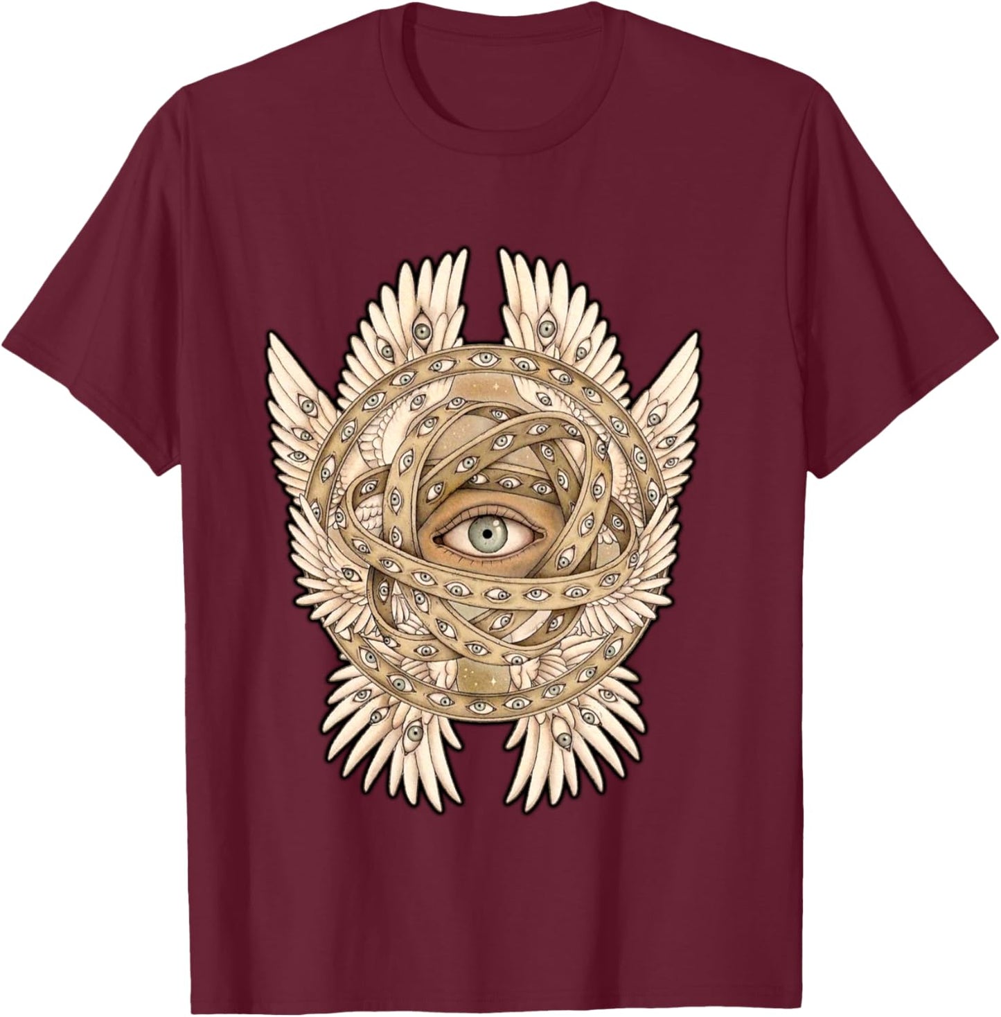 Ophanim Angel Seraphim Angelic Biblical Ezekiel T-Shirt - T-Shirt | Maroon