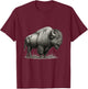 Bison American Buffalo T-Shirt - T-Shirt | Maroon