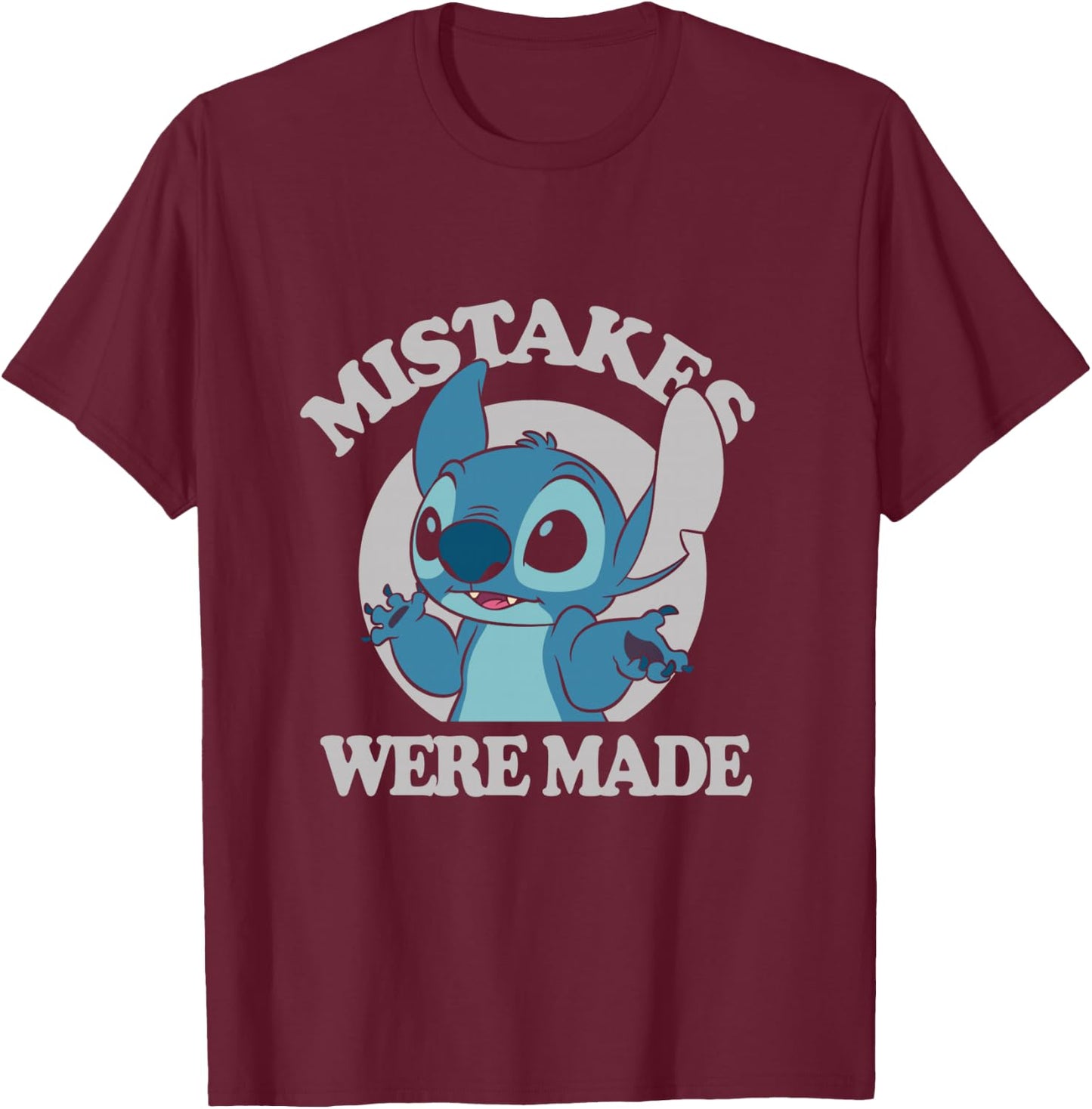 Disney Lilo & Stitch Mistakes Were Made Stitch T-Shirt - T-Shirt | Maroon