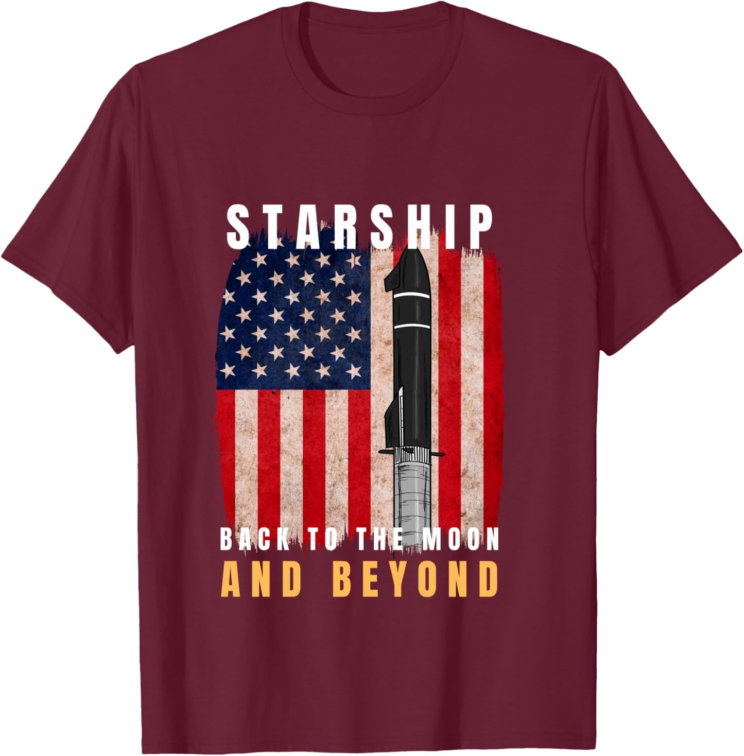 Starship Boca Chica Starbase | A Falcon 9 Starship T-Shirt - T-Shirt | Maroon