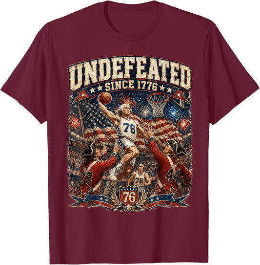 George Washington Undefeated Since 1776 Basketball USA T-Shirt - T-Shirt | Maroon