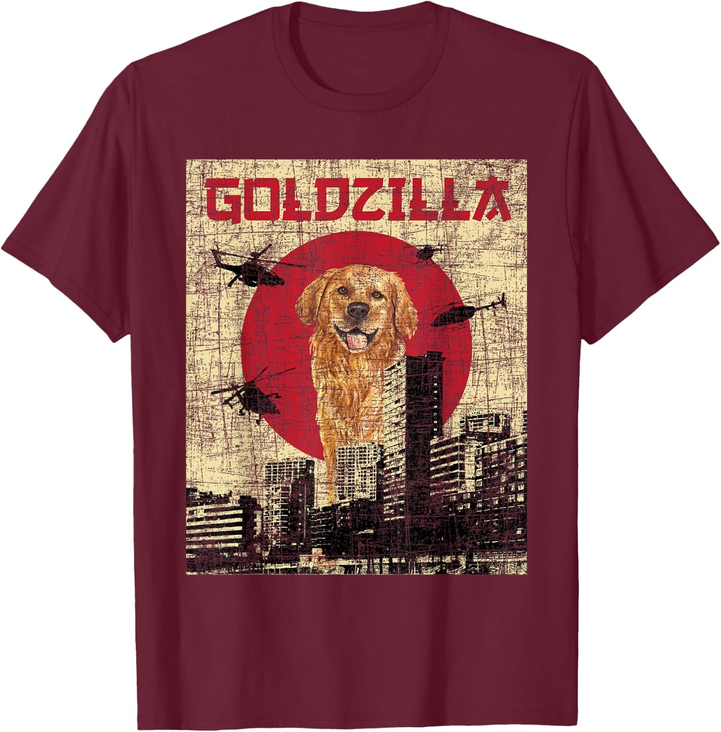Goldzilla - Golden Retriever Dog Owner Canine Lover Women Kids T-Shirt - T-Shirt | Maroon