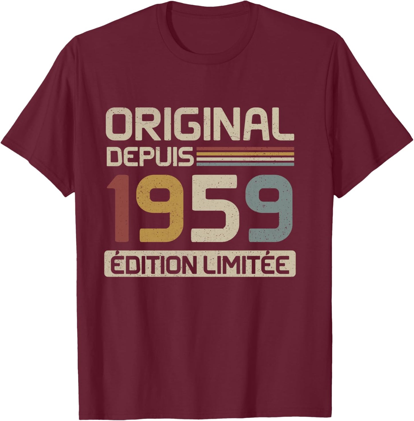 Original 1959 Birthday Gift 66 Years Old anniv 66 years , Black, S T-Shirt - T-Shirt | Maroon