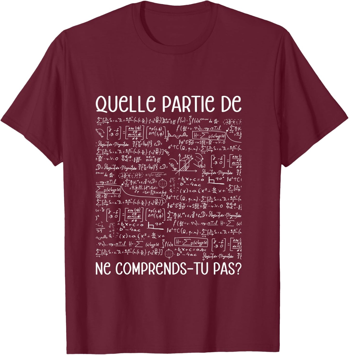 Humor Mathematician Gift Math Teacher or Physics , Black, S T-Shirt - T-Shirt | Maroon