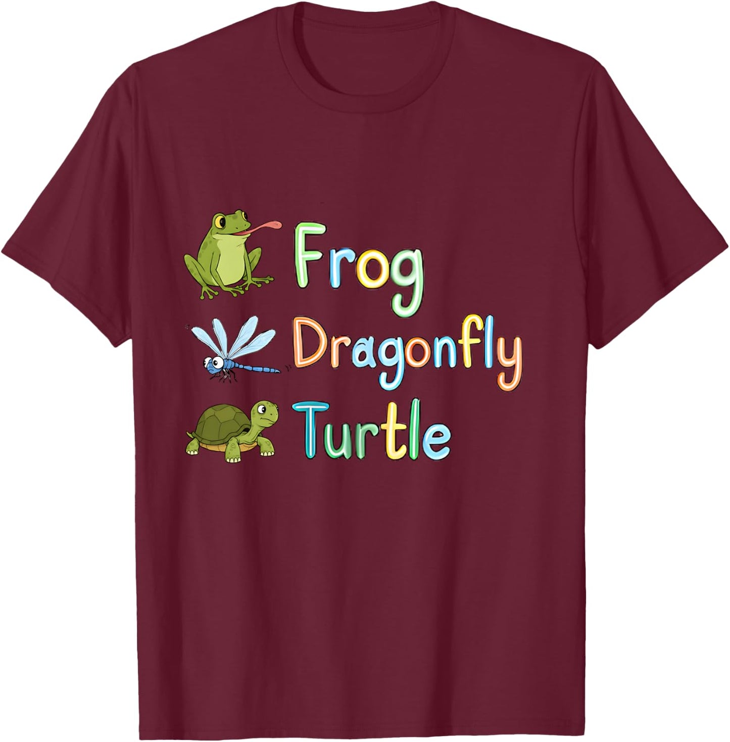 Subtle Political Humor Frog Dragonfly Turtle Women Men 2025 T-Shirt - T-Shirt | Maroon